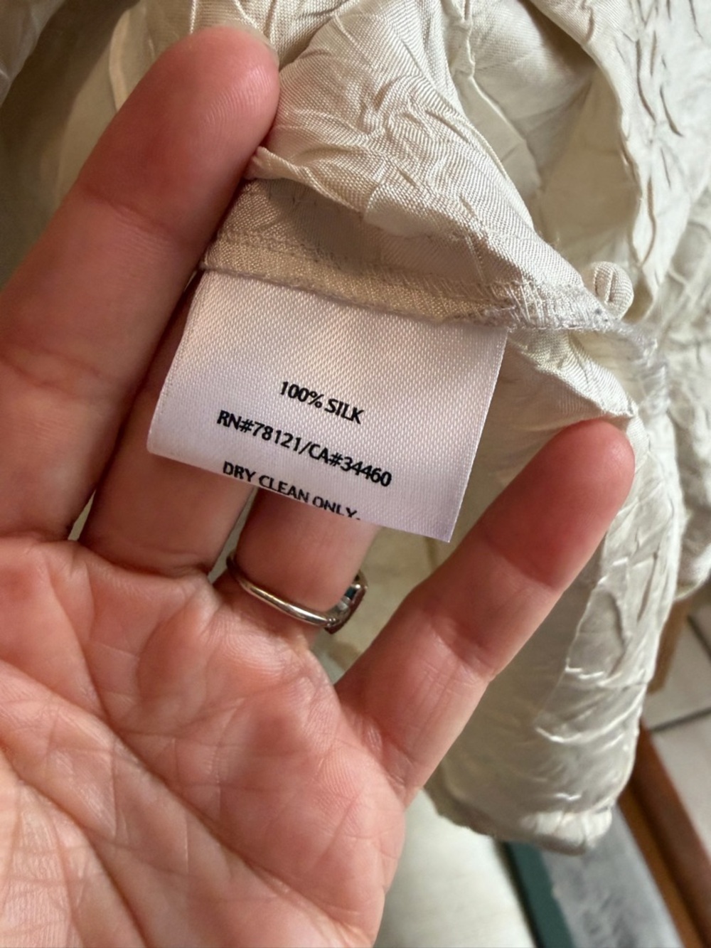 Eileen Fisher Crinkle Silk Button Down Jacket Size Medium - Picture 4 of 4